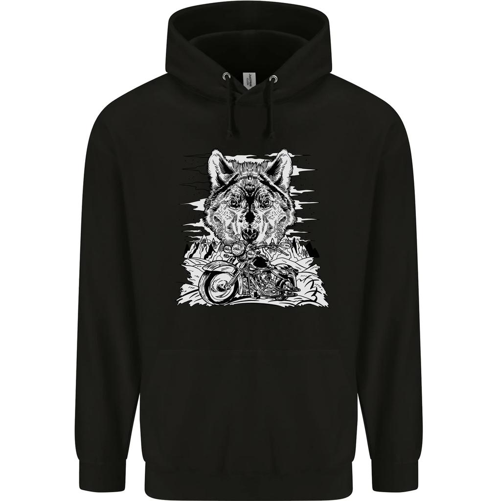 Motorbike Wolf Biker Motorcycle Motorbike hoodie-Casual Pullover Sweatshirt