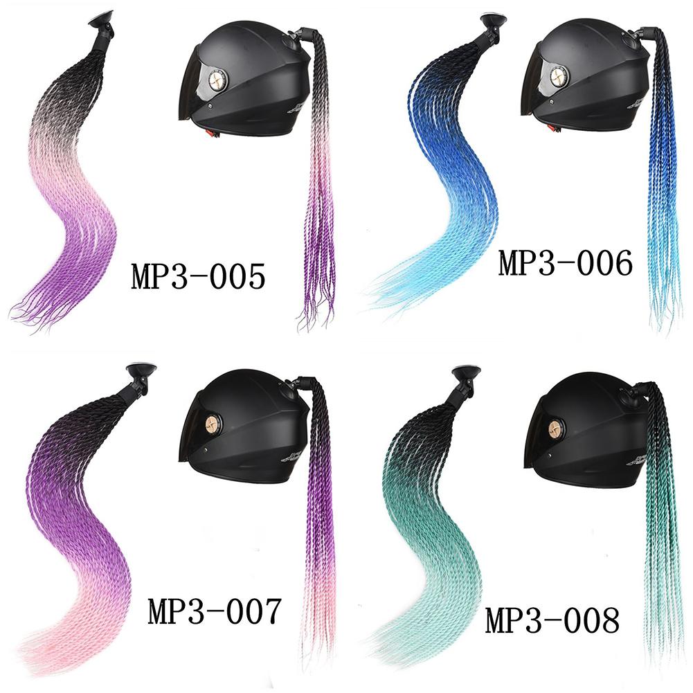 1Pc Motorcycle Helmet Braids Wig Multicolor Loose Wig Ponytail Braid Motorbike Helmet Pigtails Decoration Dual Pigtail Ponytail
