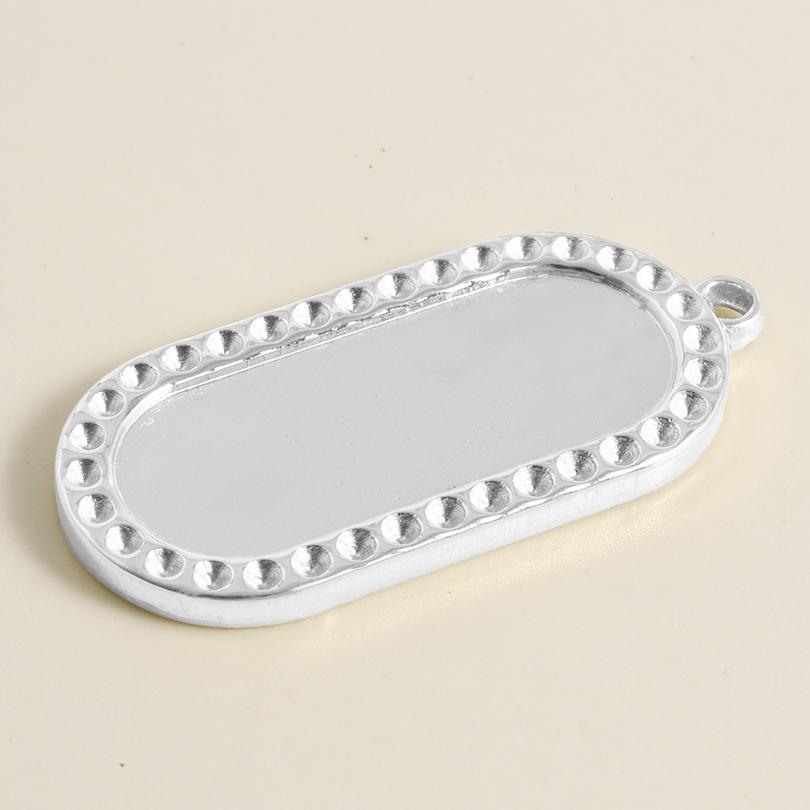 6 Stück Nicht verblassend Oval Quadrat Herz Anhänger Leere Tablett Basis Fassungen DIY Schmuckherstellung Zubehör Edelstahl Anhänger Charm Großhandel