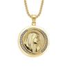 Religious Virgin Mary Pendant Necklaces Female Gold Color Stainless Steel Round Madonna Necklace For Women Jewelry Gift XL1031