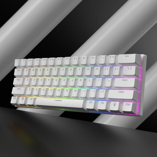 61-клавишная механическая клавиатура с эффектами RGB-подсветки, эргономичный дизайн, регулируемая универсальная проводная игровая клавиатура Plug-Play