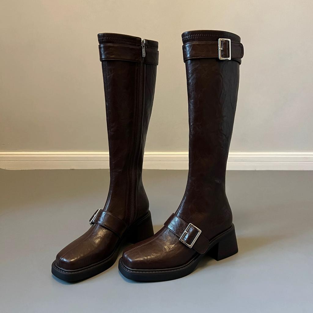 2026 Autumn/winter New Women's High-heeled Boots Long Tube Rubber Boots Pointed Toe Long Tube For Women