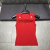 European Style Round Neck Knit Vest with Metal Accents - Slimming & Versatile, New Spring Arrival