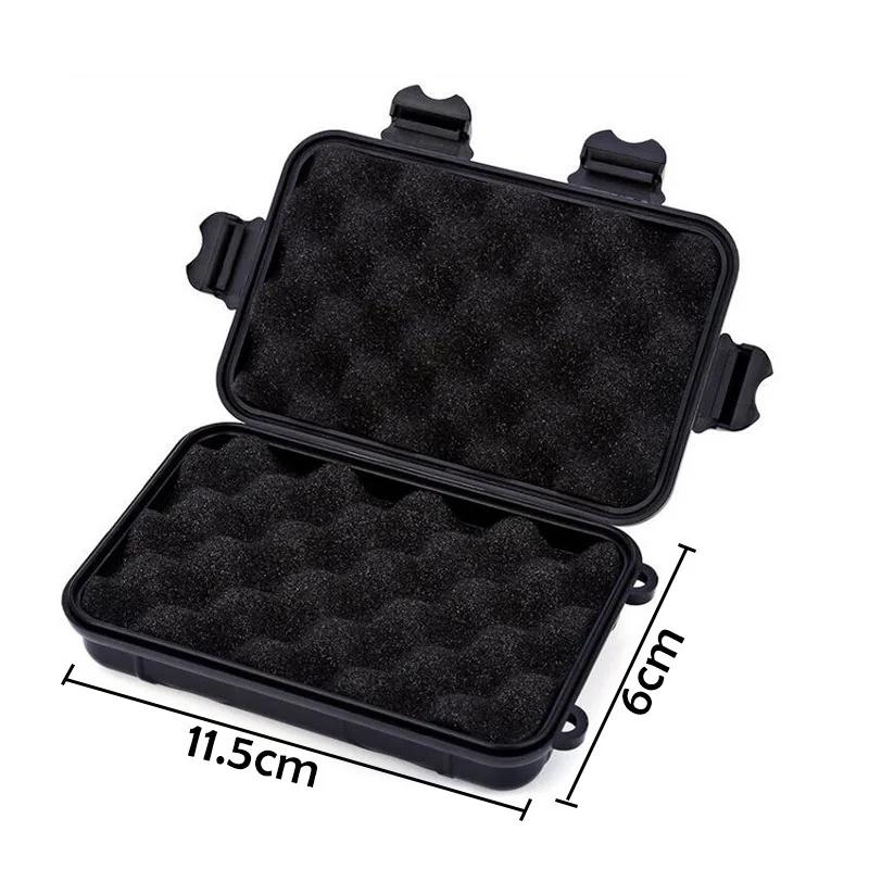 EDC Tools Outdoor Survival Kit Box Sealed Shockproof Waterproof Box Wild Survival Food Grade Storage Box Portable Tool Box S чёрный
