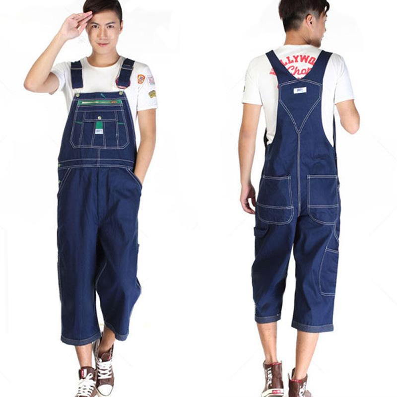 

Мужской джинсовый комбинезон большого размера на лямках, прямые брюки, светло-голубые джинсы, мужские джинсовые шорты 50 темно-синий
