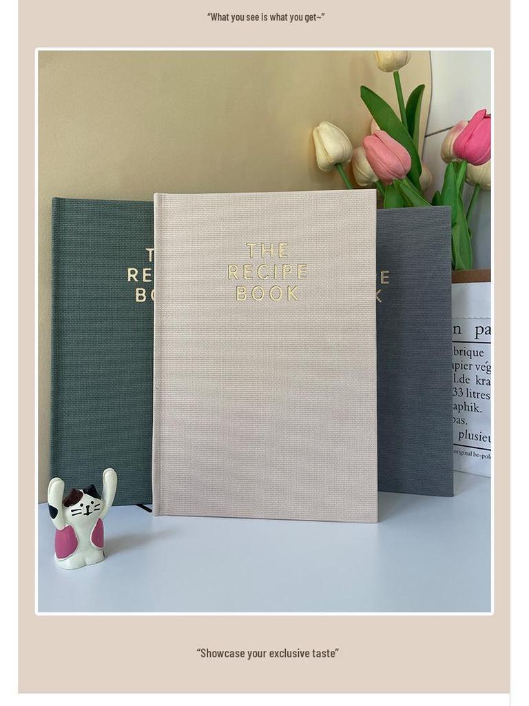 A5 Recipe Waterproof Cloth Texture Diary Hardcover Notebook For Kitchen Cooking Logs