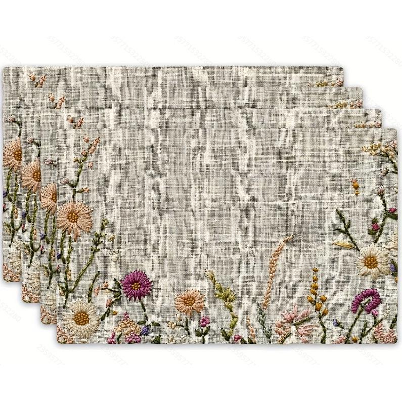 Classic Collection Linen Placemat for Dining Table - Heat Insulation Pad for Living Room and Restaurant Decor