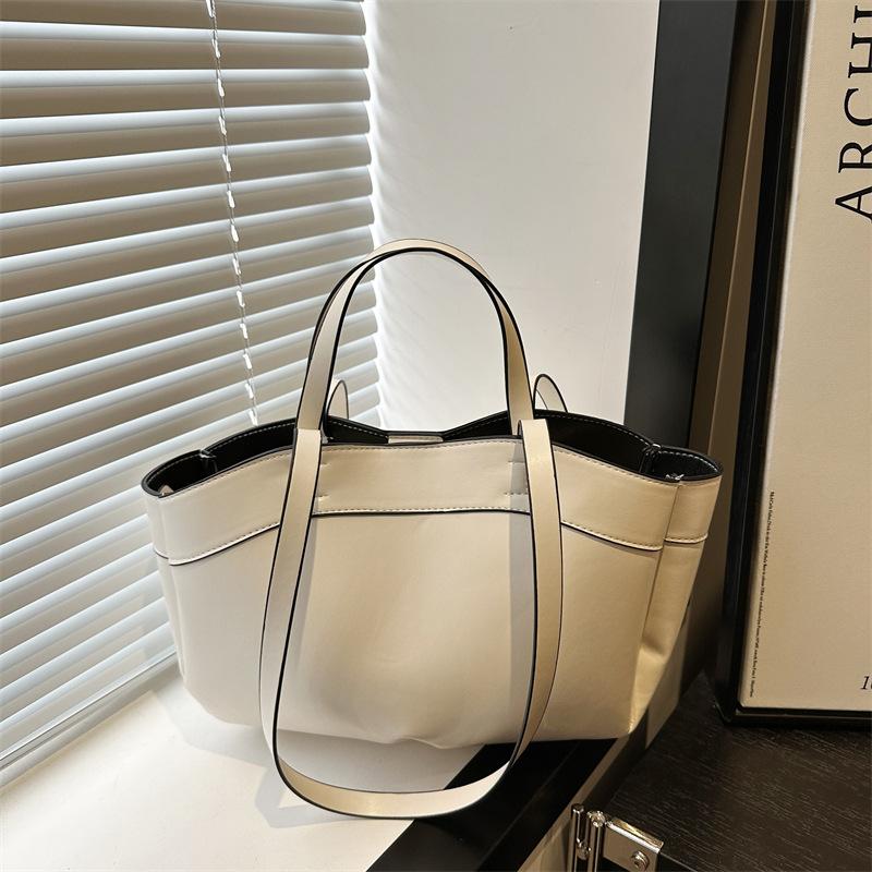 Casual Tote Bag Set Solid Color Large Capacity Handbag Versatile Commuting Bags Armpit Shoulder Bag For Women Gifts