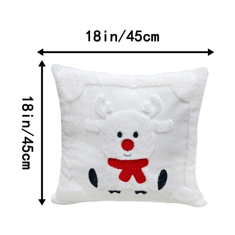 Reindeer Christmas Pillow Covers Plush Xmas Pillowslip Throw Cushion Case  Festive Holiday