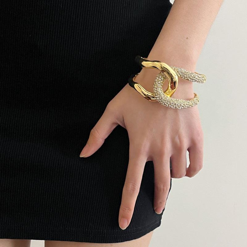 Sense U-shaped Cross Flash Diamond Splicing Chain Collar Light Luxury Fashionable Choker Neck Chain