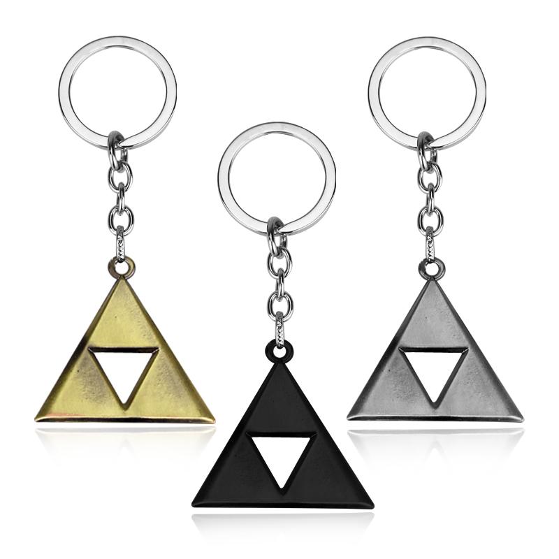 The Legend of Zeldas Pendant Keyring for Men Women Vintage Triforce Triangle Amulet Key Chain Cosplay Party Jewelry Gifts