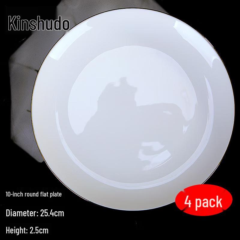 Jingdezhen Bone China Gold Rim Dinner Plates