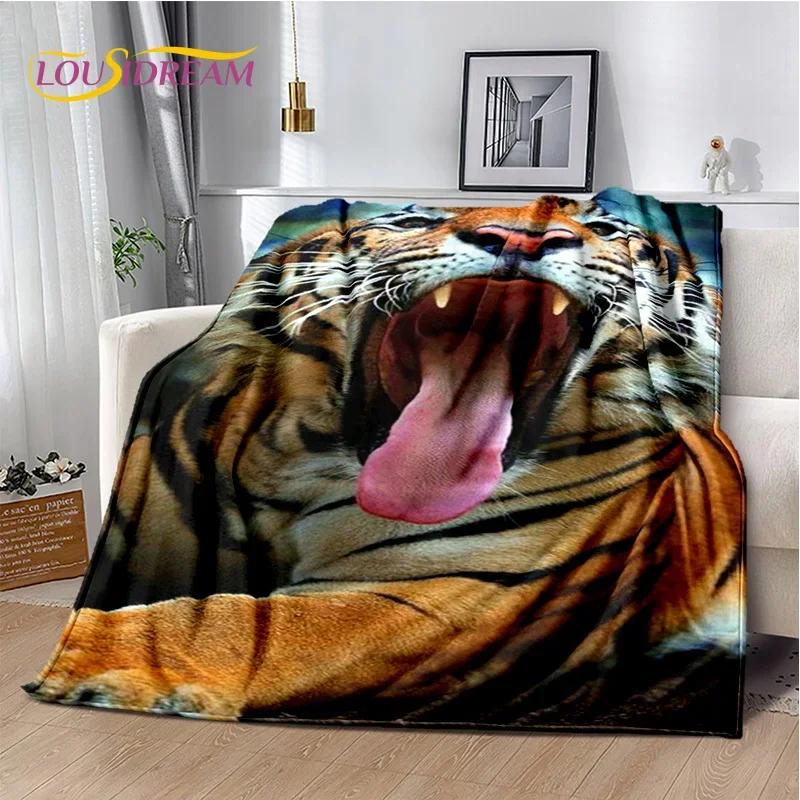 Styly Divoký Zvířecí Potisk Deku Měkká Útulná Deka pro Domov Ložnici Postel Pohovku Kryt Tygr Lev Leopard Divoká Zvířata Kreslený
