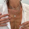 Jewelry 3-piece Set, Diamond-encrusted Cross Chain Necklace Set, Small Flower Crystal Copper-clad Iron Chain Neck Chain.