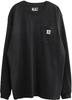 Carhartt K126 Long Sleeve with Loose Size M Men's T-Shirt Pocket, Fit, Workwear, Black, [Used]