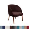 Velvet Semi-Circular Dining Chair Cover with Elastic Arc Design