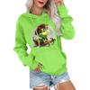 Women's Casual Comfortable Neck Hooded Long Sleeve Christmas Print Warm Sweatshirt