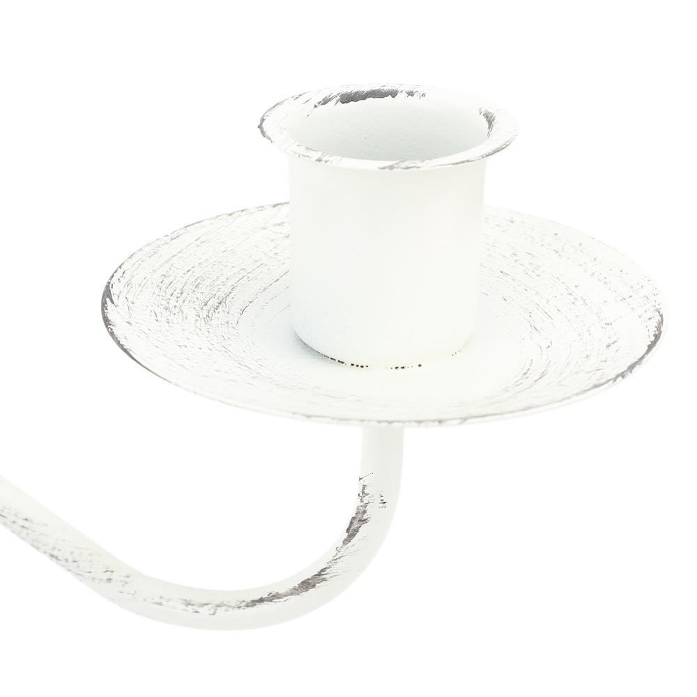 White Metal Candelabra Cast Iron Decorative Candle Stand Iron Candle Holder Party Centerpiece