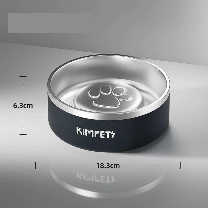 

Миска для питомца Двухслойная из нержавеющей стали Большая миска для корма и воды для собак Нескользящая Прочная Для владельцев питомцев Slow Eating Black,1250ml