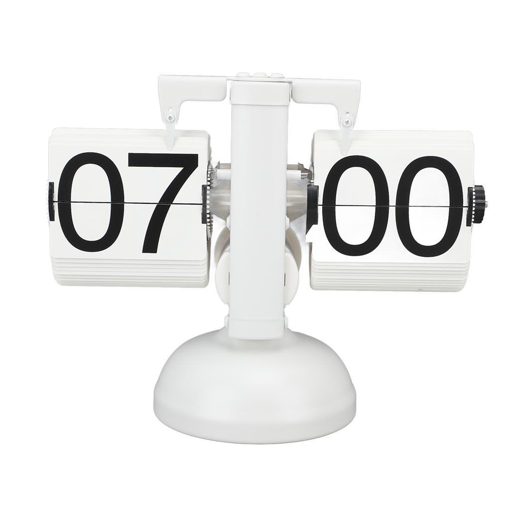 Flip Clock Large Number Battery Powered 304 Stainless Steel Tabletop Retro Flip Clock for Home Office 24 Hours