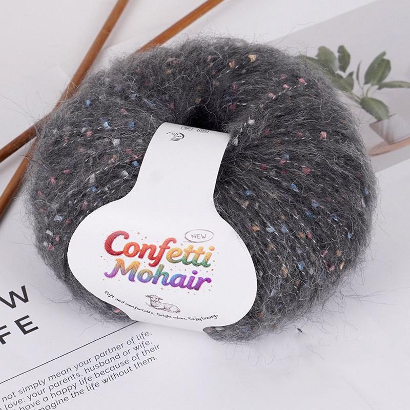 1Roll Yarn Weaving Colored-dot DIY Mohair Yarn Multi-purpose Scarf Yarn Cloth Yarn Bold Line