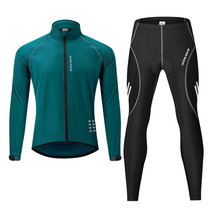 Cycling Sets WOSAWE MTB Bike Riding Jacket Gel Padded Long Pants
