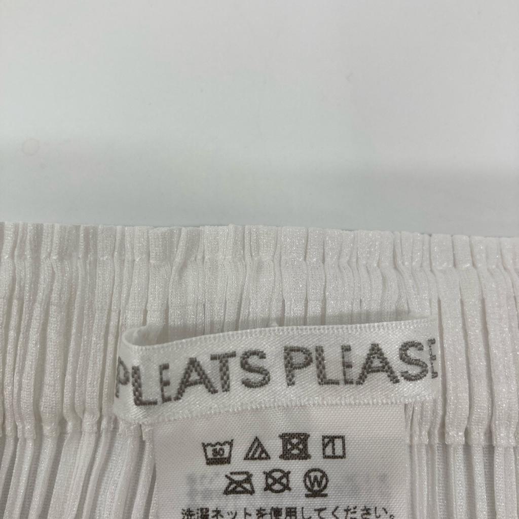 PLEATS PLEASE 19Stainless Steel PP91-JG763 White Cutwork Slit Pleated Skirt Skirt 3 whiteUsed