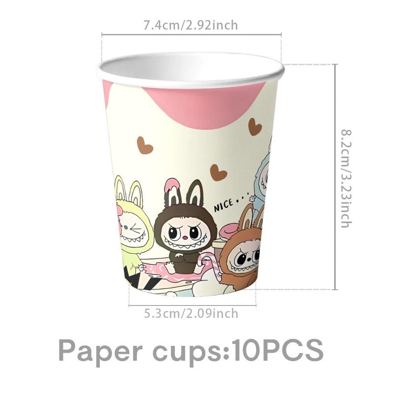 2 Cartoon-themed party paper plates, party supplies, tableware sets, children's birthday decorations