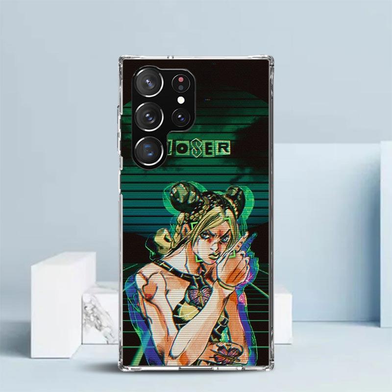 JoJo Bizarre Adventure Jolyne Cujoh Phone Case For Samsung Galaxy S24 S25 Edge S26 Ultra S22 S23 Plus S21 + S20 FE Soft TPU Back