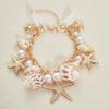 New Fashion Resort Style Starfish Imitation Pearl Fake Conch Bracelet for Women Beach Holiday Party Accessories Gifts