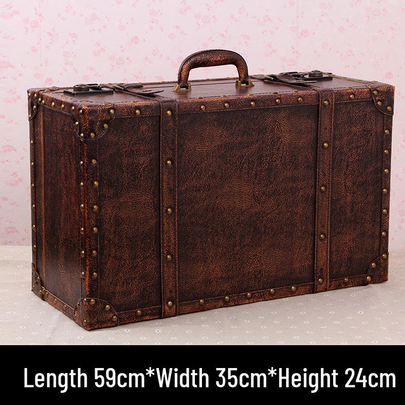 European Retro Leather Storage Box - Handbag, Clothes, and Travel Photography Prop Organizer