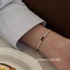 Pulsera de Plata de Ley S925 con Ágata Negra - Regalo Elegante para Mejor Amiga