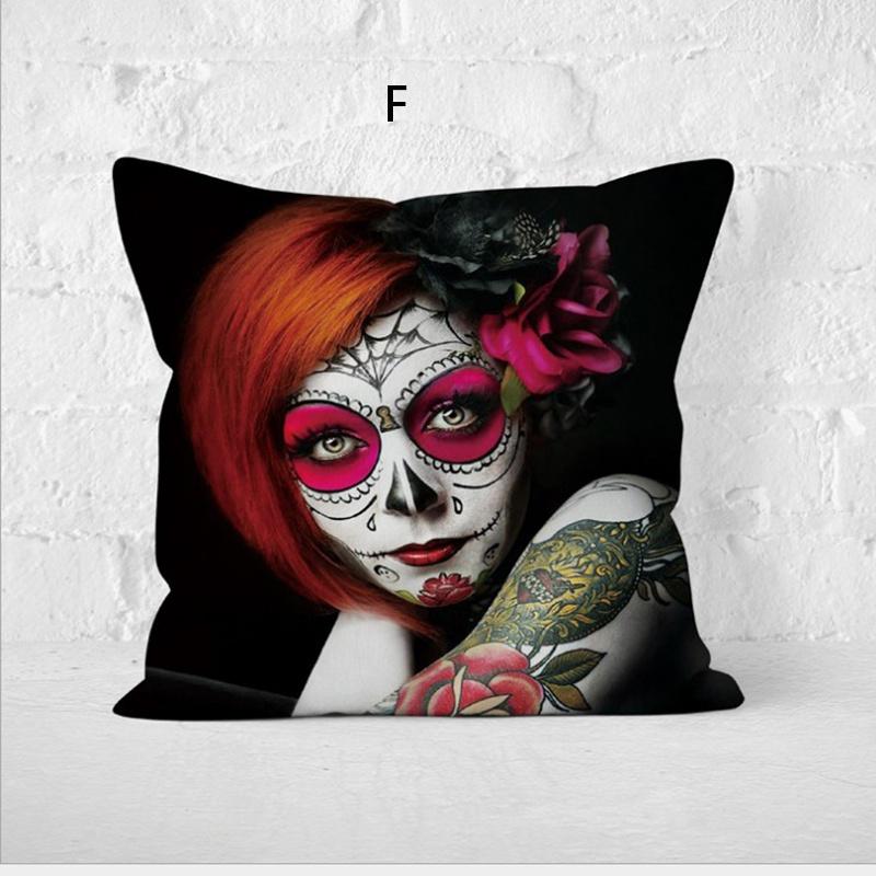 Vintage Horror Print Cushion Cover Perfect For Halloween Festivities