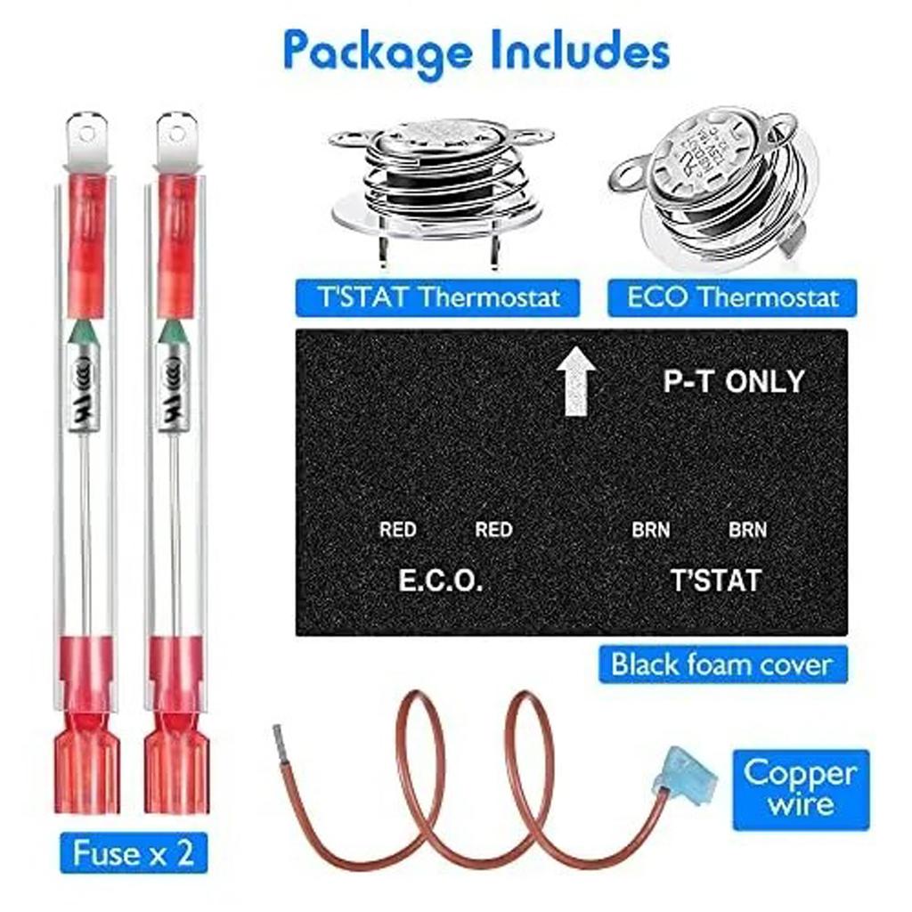 RV Water Heater Thermal Cutoff with ECO Thermostat Assembly Kit, Replacement Parts Replacement for Atwood 91447 93866,