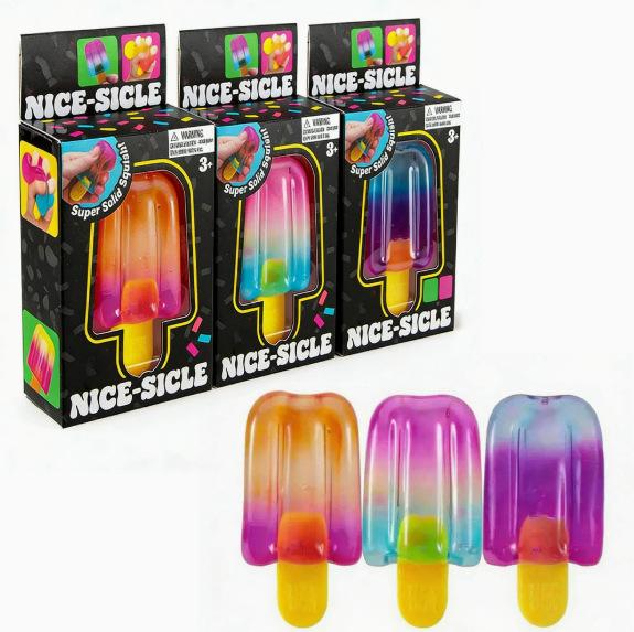 High-Value Simulated Popsicle Ice Pinch Music Decompression Artifact Ice Cream Rebound Decompression Toy *2pcs