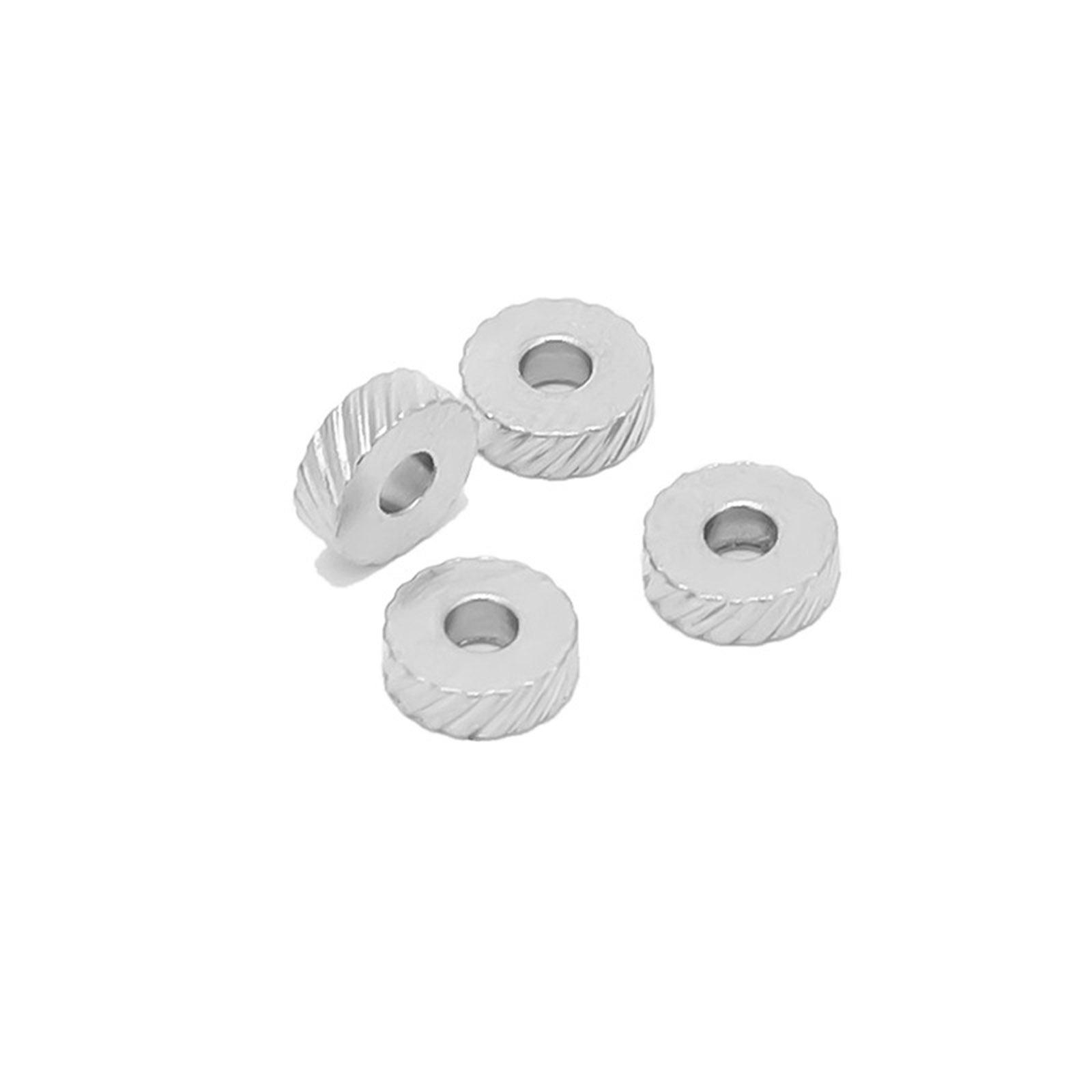 

10/20 PCs 6mm Stainless Steel Beads Flat Round Stripe Metal Beads DIY Making Necklace Bracelets Spacer Beads Jewelry Findings 10PCS