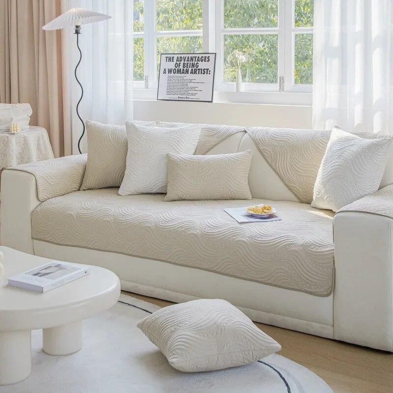 Cojín Universal para Sofá Cojín de Algodón Cojín Bordado de Algodón Funda de Cojín Moderna Simple Antideslizante Engrosada