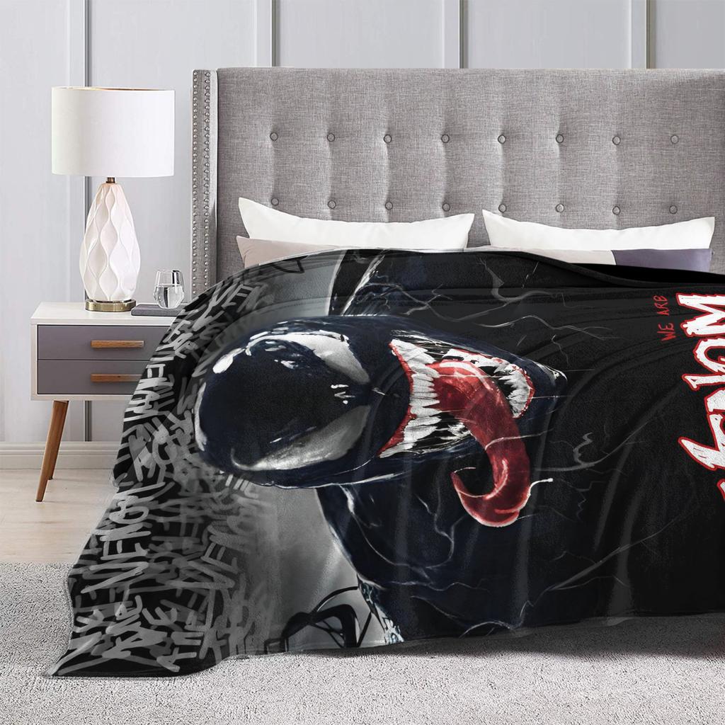 Venom Blanket  Warm Street Trend Plush Throw Blanket For Children Bedroom Flannel Bedspread Bed Cover