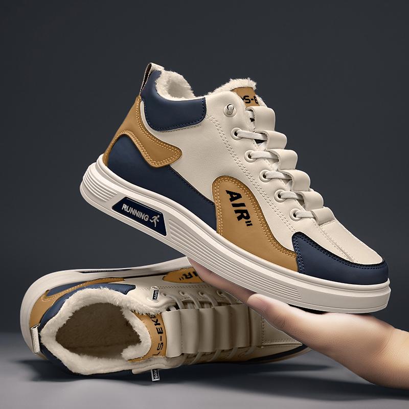 CYYTL Winterfell Warme Herrenschuhe Schnee Sneaker Lässig Leder Plateau Knöchel Outdoor Sport Wandern Walking Designer Luxus Tennis