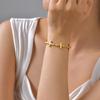 Fashion Stainless Steel Embossed Cross Bracelet Gold Ladies Accessories Jewelry 2475