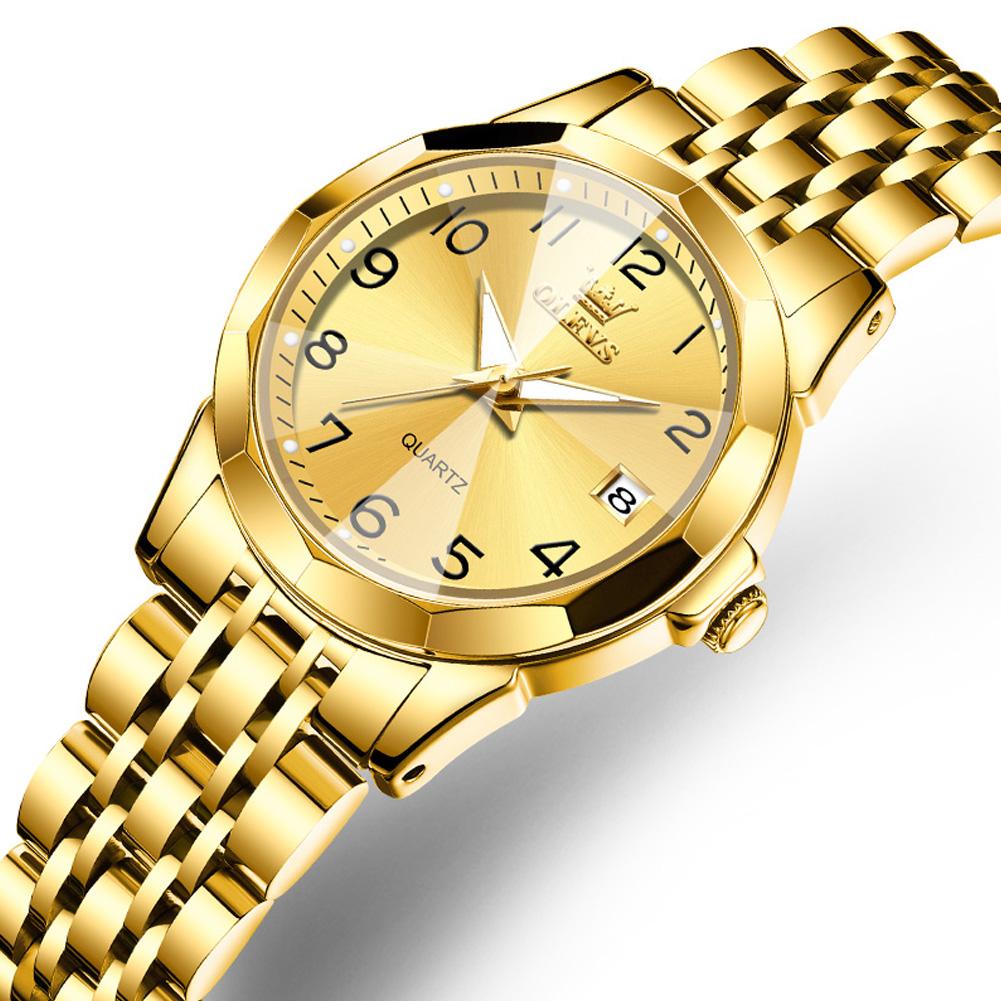 OLEVS Luxury Gold Steel Ladies Watches Fashion Casual Luminous Waterproof Quartz Women's Watches Dress Clock Reloj Mujer