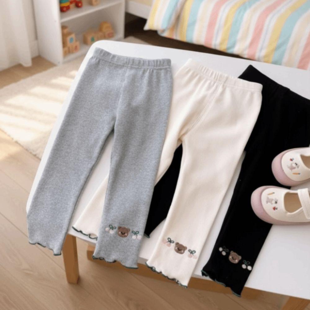 Solid Color Girls Outerwear Leggings Cartoon Print Outfits Cherry Printed Pants  Autumn