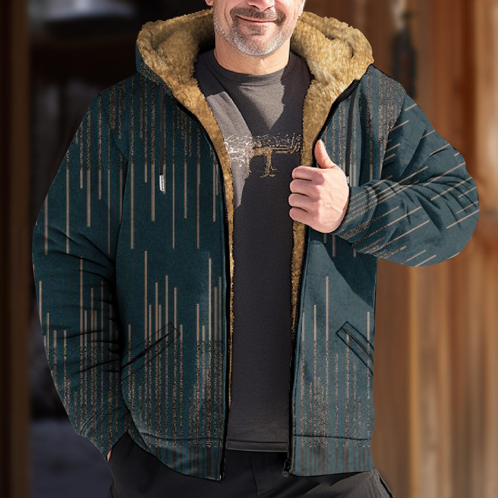 

Мужская куртка с ретро-принтом Мужская весенняя и повседневная трендовая куртка на молнии с капюшоном XL