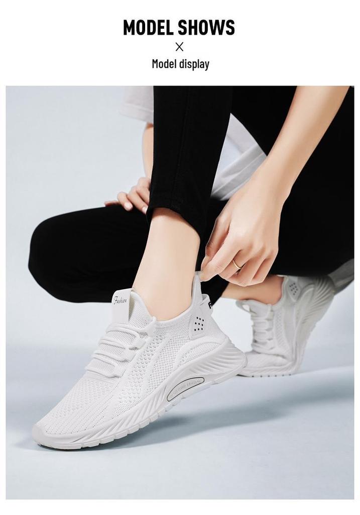 Women's Plus Size Versatile Fly-knit Sneakers: Trendy, Breathable, Casual Running Shoes