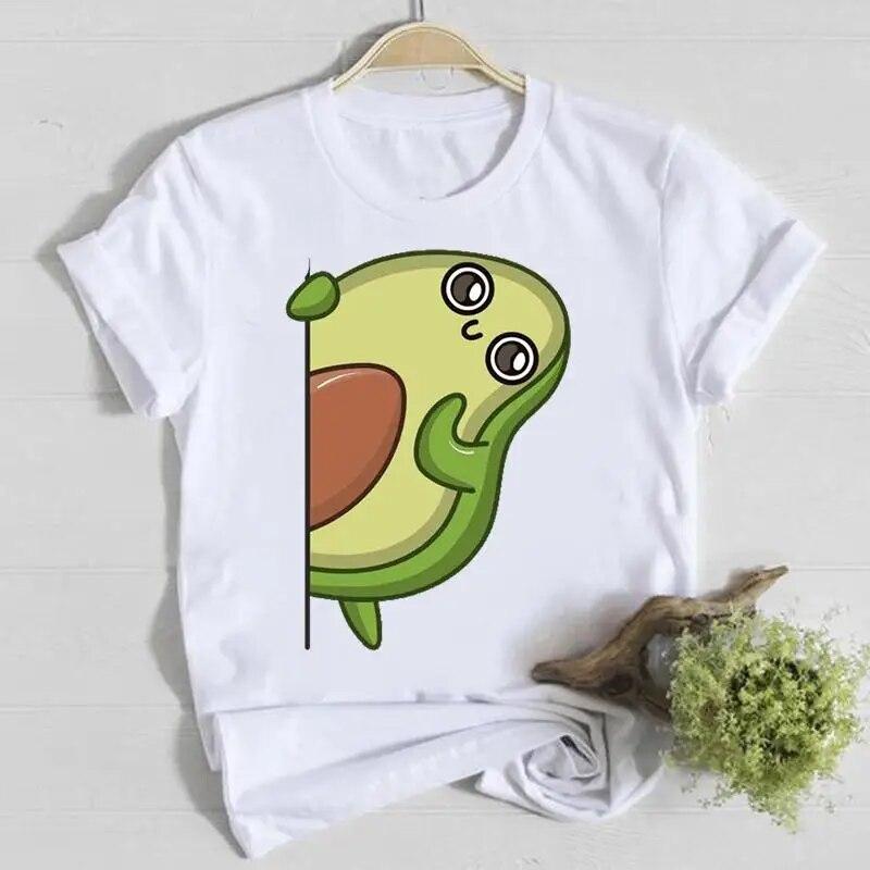 Short Sleeve Casual Tee Top Avocado Lovely Style Shirt Lady Clothes Fashion Tshirt Summer Female T Women Graphic T-shirts