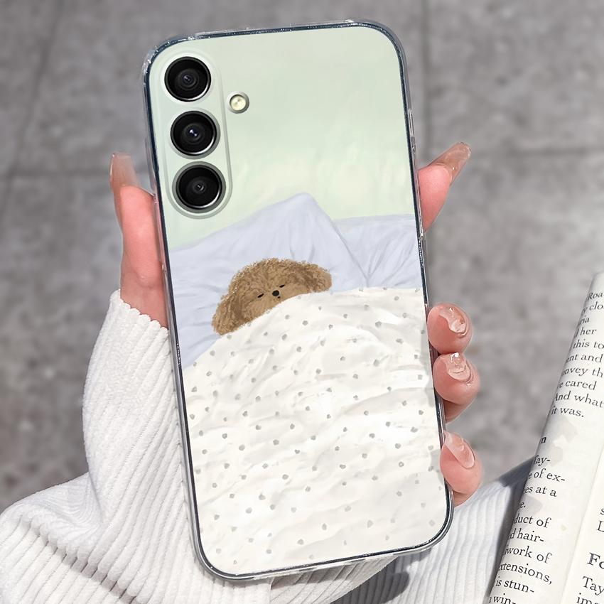 Casing For Samsung A16 A17 A15 A14 A13 A12 A10 A26 A25 A24 A23 A22 Phone Cover Cute Penguin Pattern Transparent Silicone Shell For Samsung Bumper Case