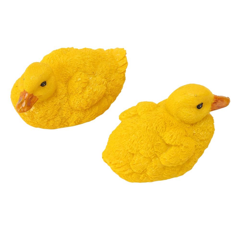 2pcs Yellow Duck Garden Statue Outdoor Floating Duck Decoration Duck Pond Ornament Office Desk