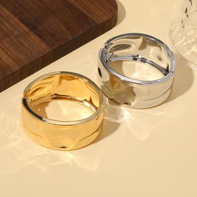 Asymmetrical Concave-Convex Wide Band Cool Style Bangle