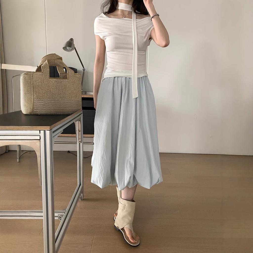 Versatile Skirt Women's Spring and Summer New High-waisted and Thin Casual A-shaped Bud Skirt