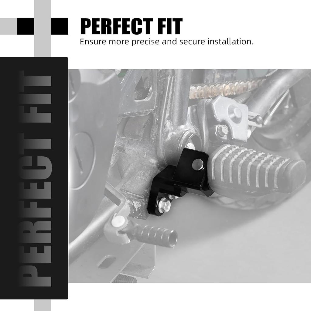 NICECNC Aluminium Footboard Lowering Stand Lowering Footrest Footpeg Support Bracket Compatible with Kawasaki KLR650 1987-2018, Black